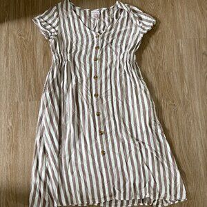 Nautical Striped Maternity Dress - Spring, Summer - XS